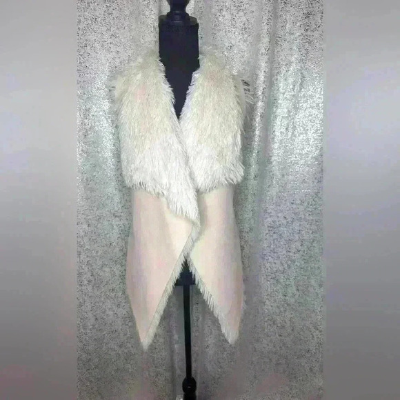 Faux fur and suede reversible long vest - Picture 1 of 2